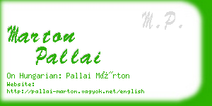 marton pallai business card